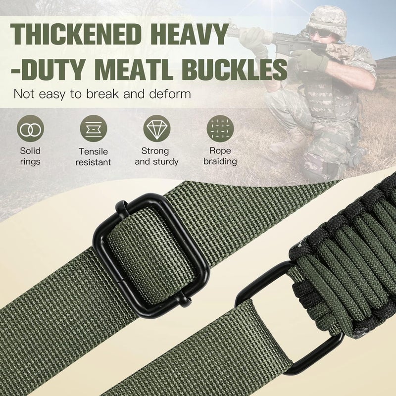 VVAAGG Two-Point Paracord Rifle Sling with Swivels, Non-Slip Gun Sling with Adjustable Length Strap - Image 4
